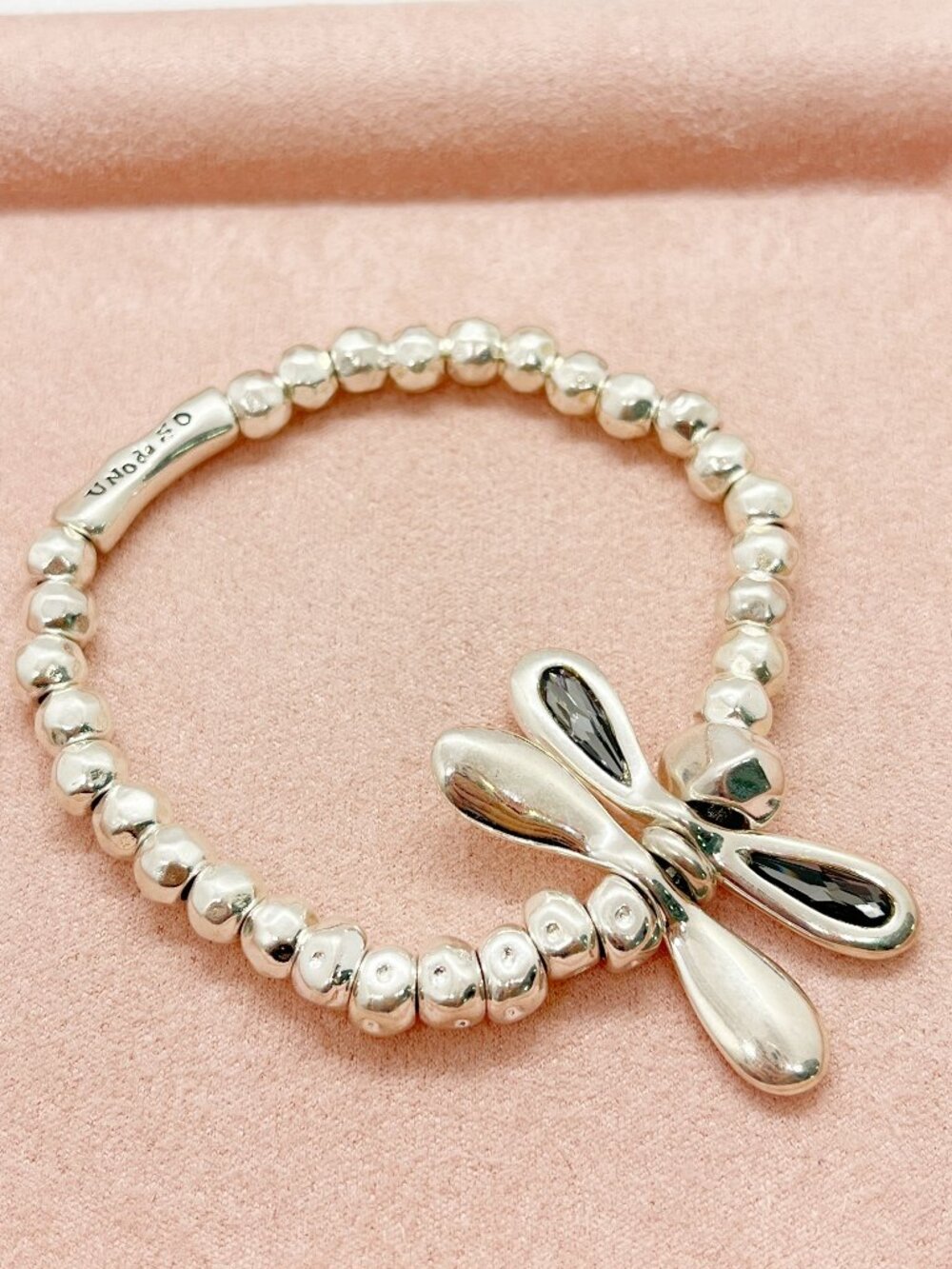 UNO de 50 Style Dragonfly Silver Beaded Bracelet